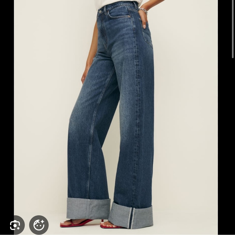 Women's Blue Wide Leg Jeans